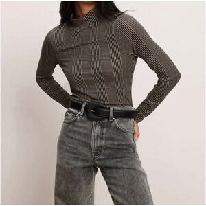 VERONICA BEARD
Nate Prince of Wales stretch-Lyocell top Mock neck medium